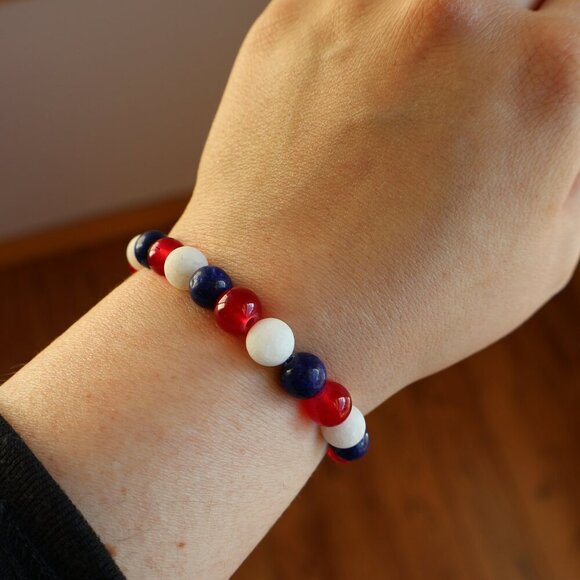 Elegant Gemstone Stretch Bracelet Handcrafted Beaded Bracelet - Picture 5 of 6